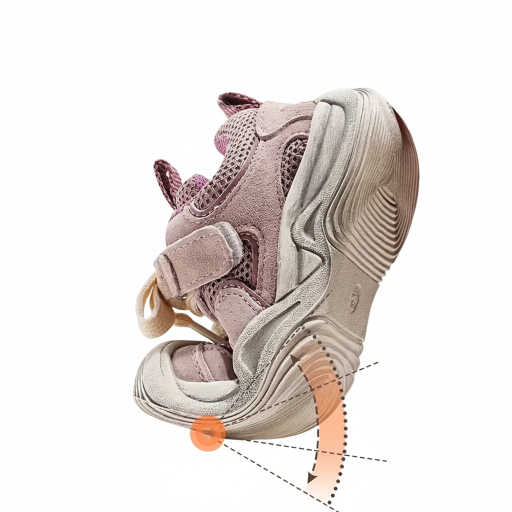 Baskets barefoot roses - vue avec diagramme