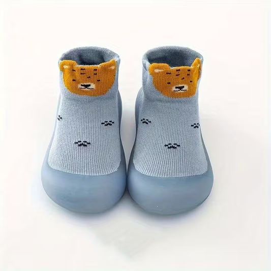 Chaussons Chaussettes TinySteps™ Soumon Kids - Lion Gris bleuté